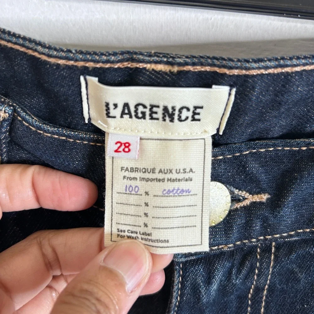$295 L'agence Milina Low Rise Stovepipe Jeans Grainger size 28 NWT Raw Hem